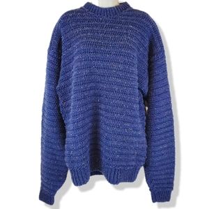 Womens Custom Made Oversized Purple Knit Sweater Bohemian Size L Patricia Swift